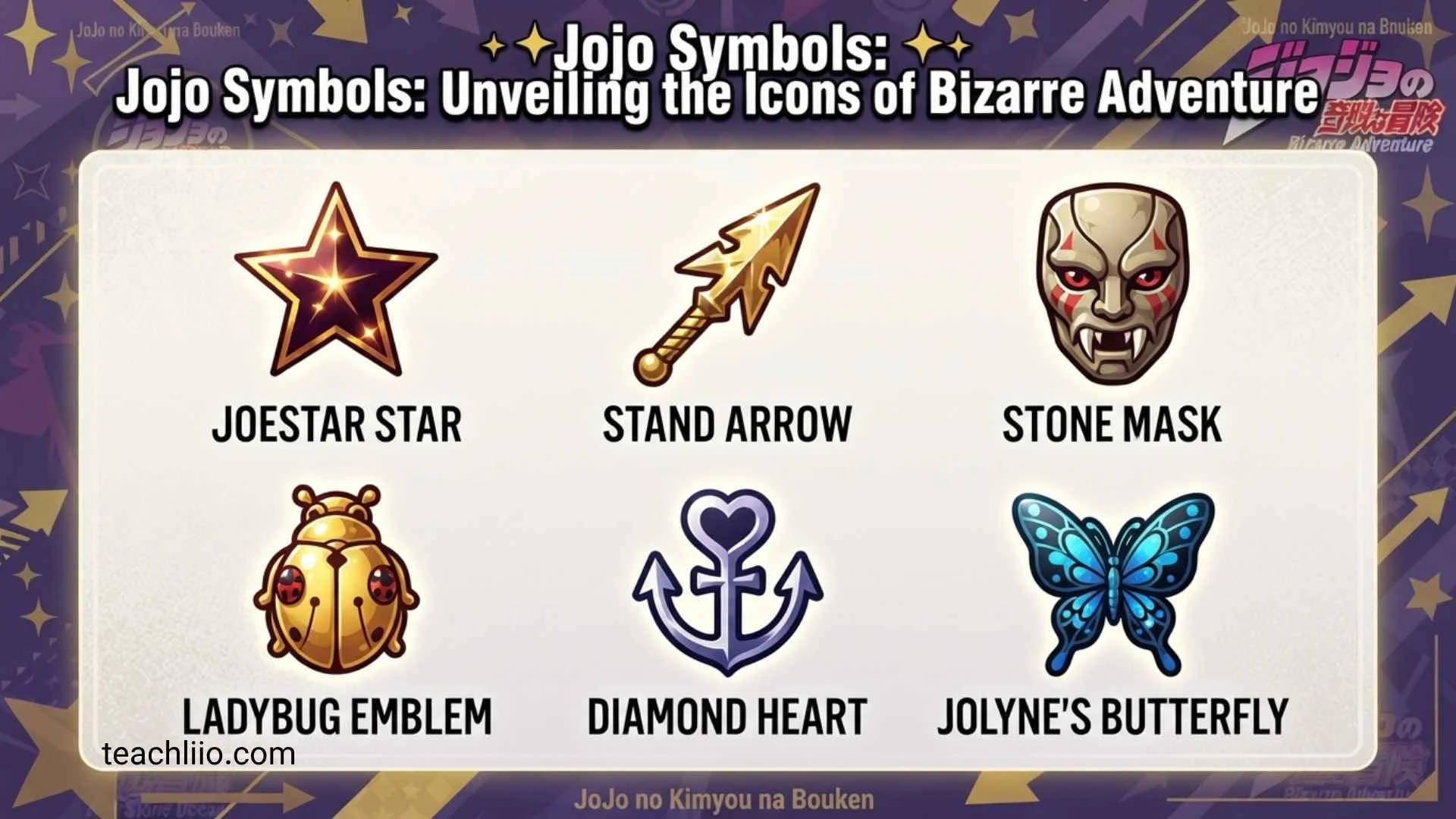 189 + JoJo Symbols and Their Meanings: Stand Signs, Logos & More